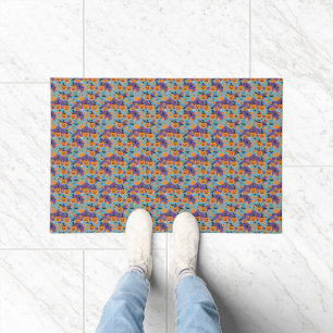 Halloween repeating pattern with pumpkins doormat