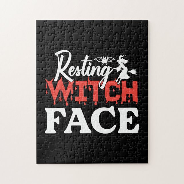Halloween Resting Witch Facce Birthday Jigsaw Puzzle (Vertical)