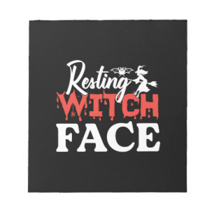 Halloween Resting Witch Facce Birthday Notepad