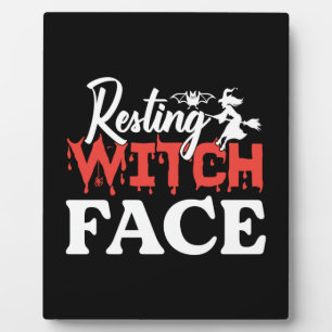 Halloween Resting Witch Facce Birthday Plaque