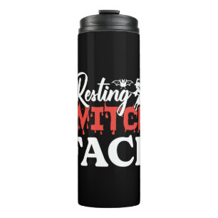 Halloween Resting Witch Facce Birthday Thermal Tumbler