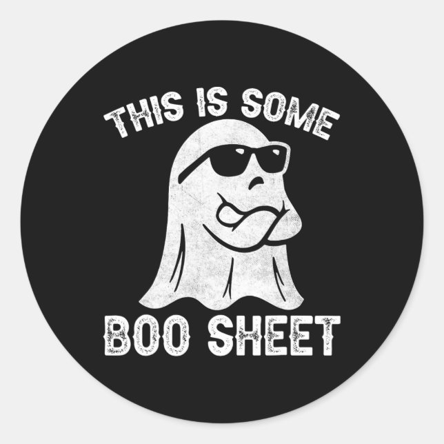 Halloween Retro Boo Ghost This Is Some Boo Sheet  Classic Round Sticker (Front)