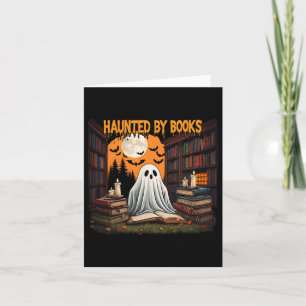 Halloween Retro Bookish Witch Boo Ghost Haunted Bo Card
