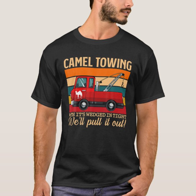 Halloween Retro Carnival Camel Towing Adult Humour T-Shirt (Front)