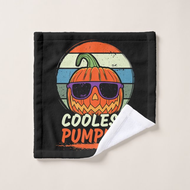 Halloween Retro coolest Pumpkin Premium Wash Cloth (Wash Cloth)