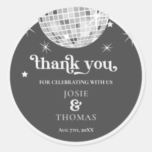 Halloween Retro Disco Spiders & Disco Ball Wedding Classic Round Sticker