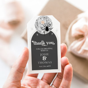 Halloween Retro Disco Spiders & Disco Ball Wedding Gift Tags