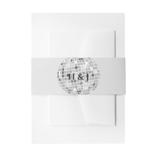 Halloween Retro Disco Spiders & Disco Ball Wedding Invitation Belly Band