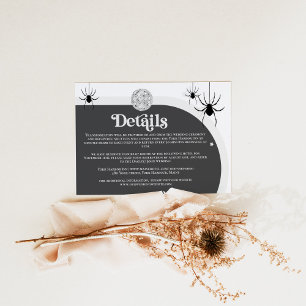 Halloween Retro Disco Spiders Wedding Details Enclosure Card