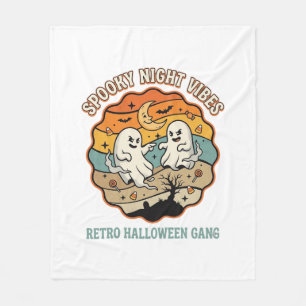 Halloween Retro Ghost Night Fleece Blanket