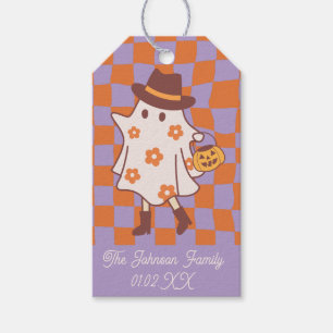 Halloween Retro Ghost Witch Trick or Treat Gift Tags