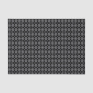 Halloween Retro Grey Black Argyle Tissue Paper
