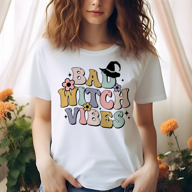 HALLOWEEN RETRO GROOVY BAD WITCH VIBES T-Shirt (Creator Uploaded)