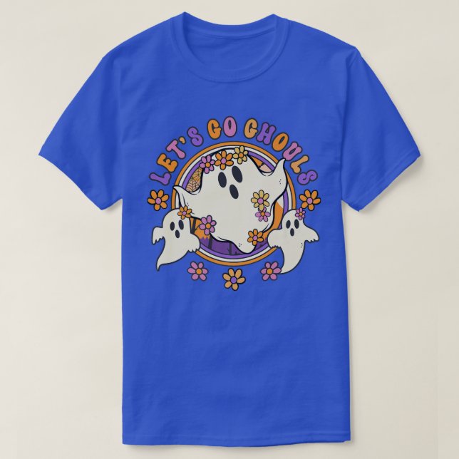 Halloween Retro Groovy Let's Go Ghouls Spooky Cost T-Shirt (Design Front)