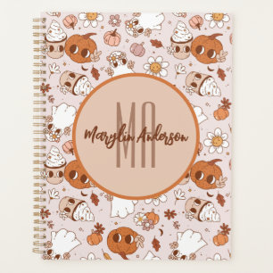 HALLOWEEN RETRO GROOVY PUMPKINS AND GHOSTS PLANNER