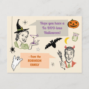 Halloween Retro Humour Faboolous Custom Name Postcard