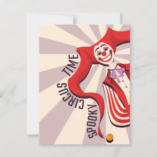 Halloween Retro Spooky Clown Colourful Funny Circu Postcard