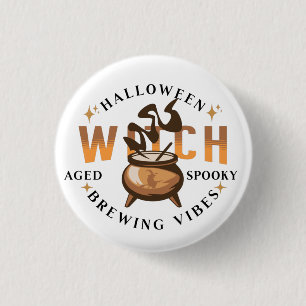 Halloween Retro Witch Brewing 3 Cm Round Badge