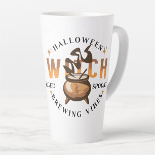 Halloween Retro Witch Brewing   Latte Mug