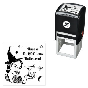 Halloween Retro Witch Humor Faboolous or Custom Self-inking Stamp