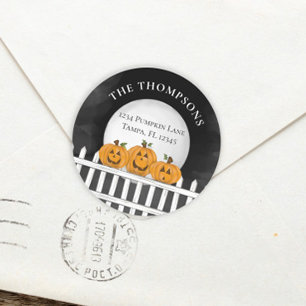 Halloween Return Address Spooky Scary Ghost Cute Classic Round Sticker