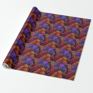 Halloween Rhodesian Ridgeback Vampire Pumpkins Wrapping Paper