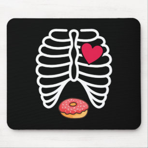 Halloween Rib Cage Doughnut Lover Skeleton Funny W Mouse Mat