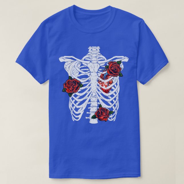 Halloween Rib Cage Skeleton Day Of The 1 T-Shirt (Design Front)