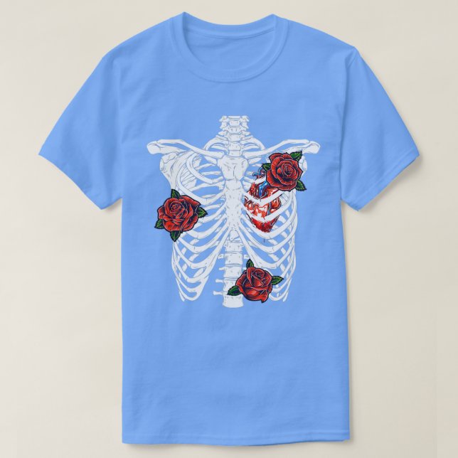 Halloween Rib Cage Skeleton Day Of The 2 T-Shirt (Design Front)
