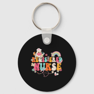 Halloween Rn Registered Nurse Cute Ghost Nurse Ste Key Ring