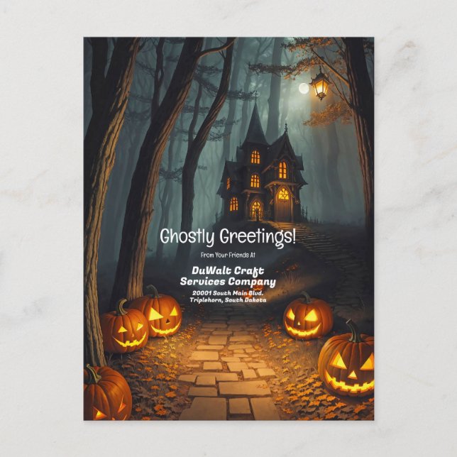 Halloween Road Business Holiday Promotion Postcard (Front)