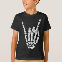 Halloween Rock Hand Sign Skeleton Rock N Roll Symb
