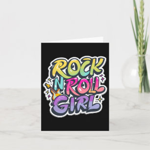 Halloween Rock N Roll Girl Retro Costume Graffiti Card