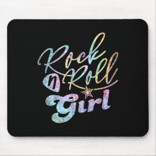 Halloween Rock N Roll Girl Retro Costume Tie Dye  Mouse Mat