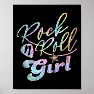 Halloween Rock N Roll Girl Retro Costume Tie Dye  Poster
