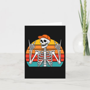 Halloween Rocker Skeleton Cap Cool Punk Rock Men B Card