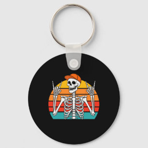 Halloween Rocker Skeleton Cap Cool Punk Rock Men B Key Ring