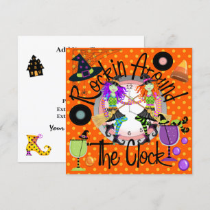 Halloween Rockin' Around the Clock Invitation