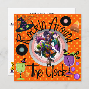 Halloween Rockin' Around the Clock Party Invitation
