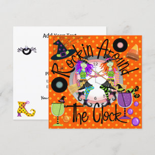 Halloween Rockin' Around the Clock Party Invitation