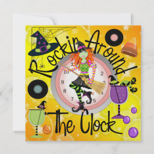Halloween Rockin' Around the Clock Party - SRF Invitation