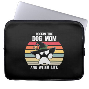 Halloween Rockin the Dog Mum and Witch Life Xmas Laptop Sleeve