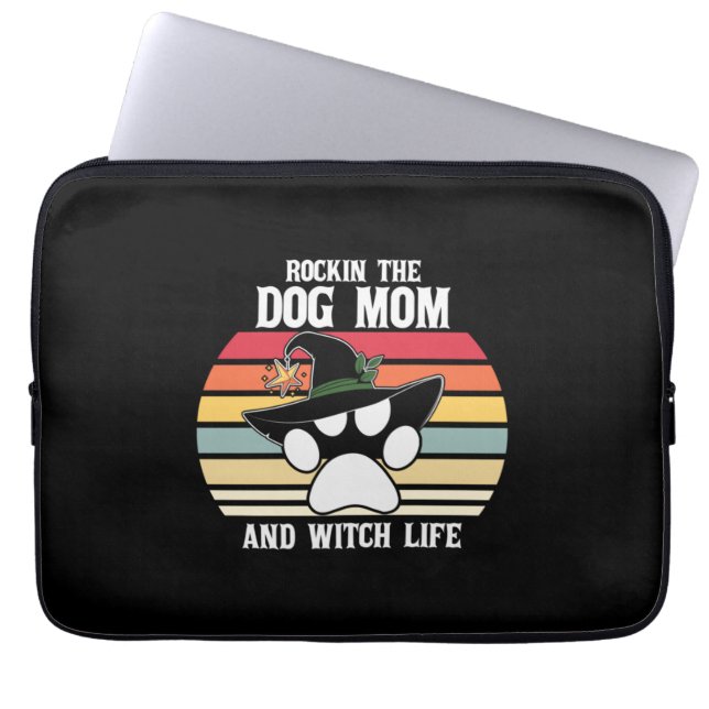 Halloween Rockin the Dog Mum and Witch Life Xmas Laptop Sleeve (Front)