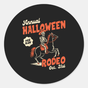 Halloween Rodeo Horse Western Cowboy Fall Autumn S Classic Round Sticker