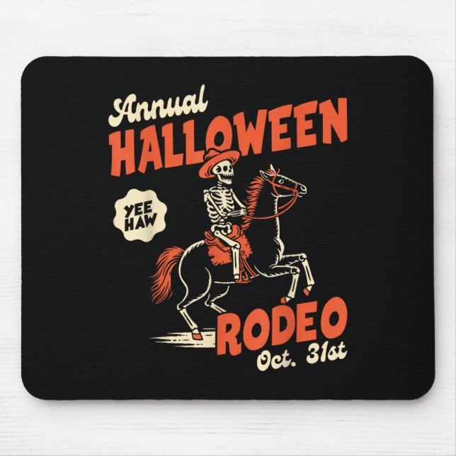 Halloween Rodeo Horse Western Cowboy Fall Autumn S Mouse Mat (Front)