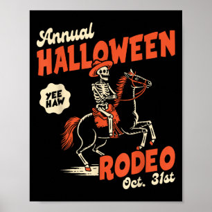 Halloween Rodeo Horse Western Cowboy Fall Autumn S Poster