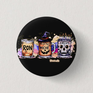 Halloween Ron, Miche and Cocuy - Venezuelan Humor 3 Cm Round Badge