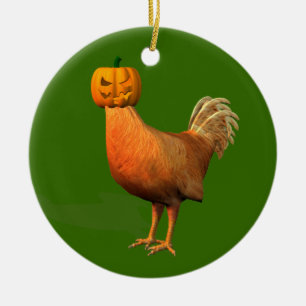 Halloween Rooster Ceramic Tree Decoration