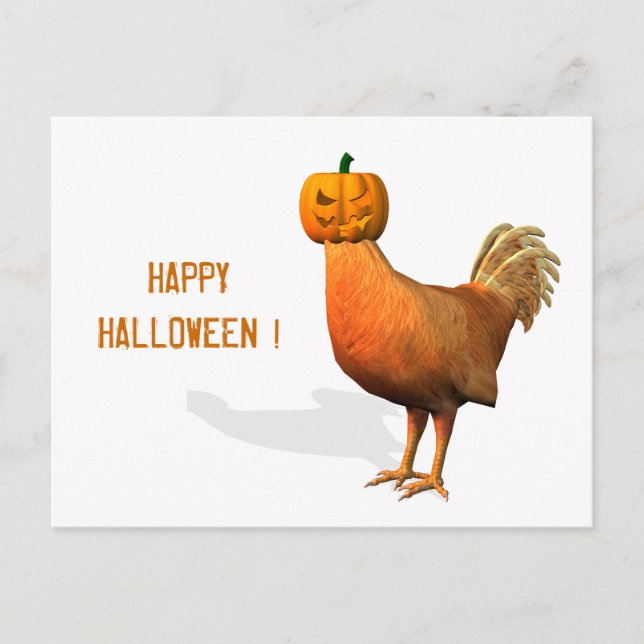 Halloween Rooster Postcard (Front)