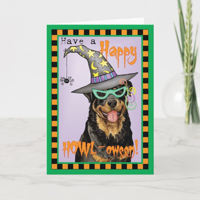 Halloween Rottweiler Card (Front)